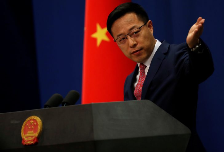 Chinese Foreign Ministry spokesman Zhao Lijian attends a news conference in Beijing
