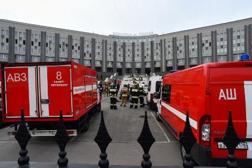 RUSSIA-HEALTH-VIRUS-HOSPITAL-FIRE