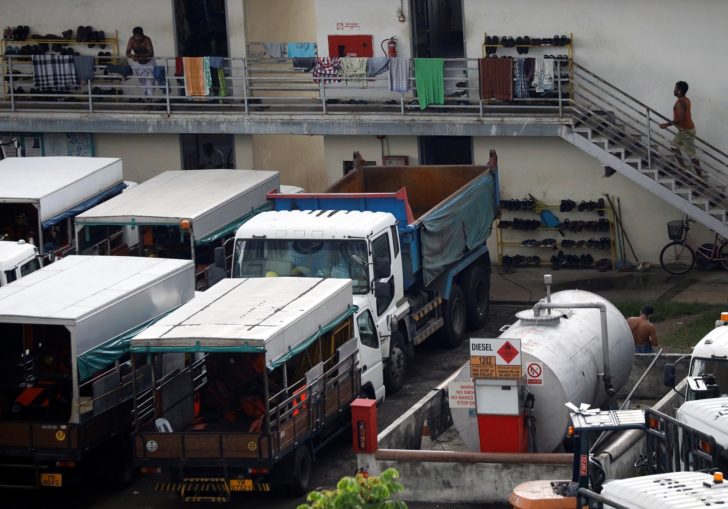 Migrant workers are pictured in their dormitory at a factory, amid the coronavirus disease (COVID-19) outbreak in Singapore