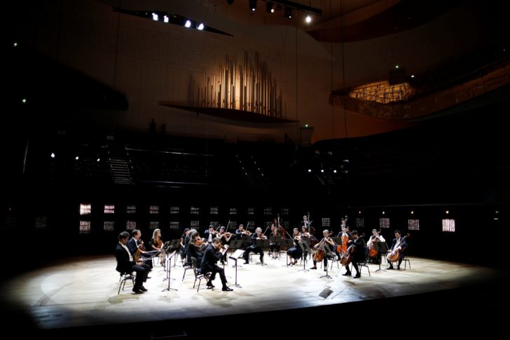 Rehearsal for a concert without audience at the Philharmonie de Paris
