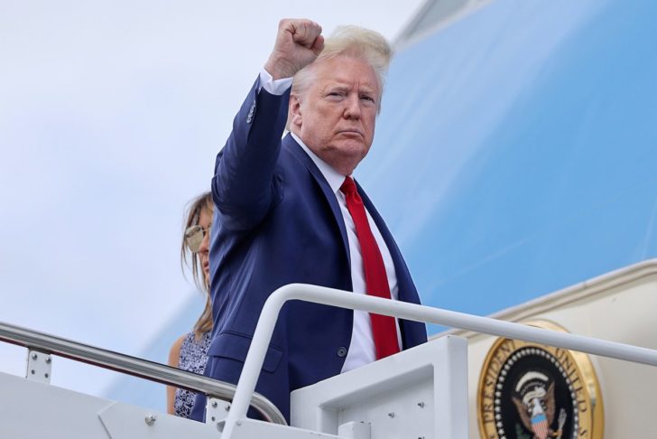 FILE PHOTO: U.S. President Trump departs Washington for travel to the Kennedy Space Center in Florida at Joint Base Andrews in Maryland