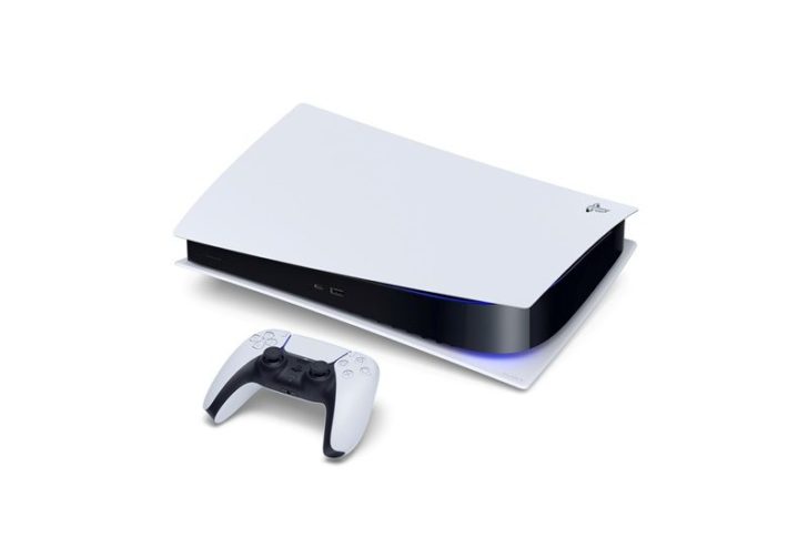 The Sony PlayStation 5 Digital Edition console and DualSense controller are seen in this undated handout image