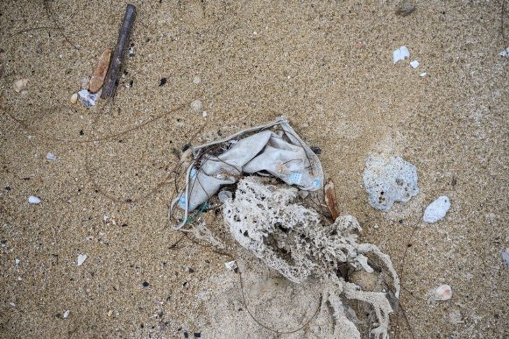 ผงะ! หน้ากากอนามัยลอยเกลื่อนชายหาดฮ่องกง