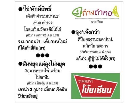 ก้างตำคอ วันที่ 10 มิถุนายน 2563 : โดย นายเสียม