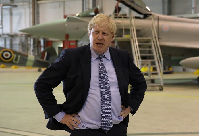 Britain's Prime Minister Boris Johnson visits RAF Lossiemouth in Moray