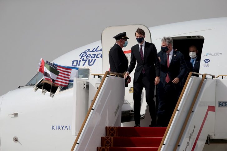 Israeli, U.S. officials on historic flight to UAE to formalise normalisation deal