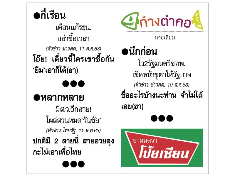 ก้างตำคอ วันที่ 12 สิงหาคม 2563 : โดย นายเสียม