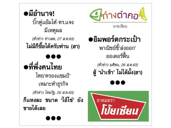 ก้างตำคอ วันที่ 28 สิงหาคม 2563 : โดย นายเสียม