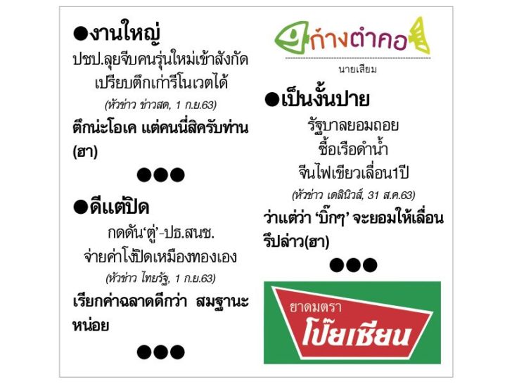 ก้างตำคอ วันที่ 2 กันยายน 2563 : โดย นายเสียม