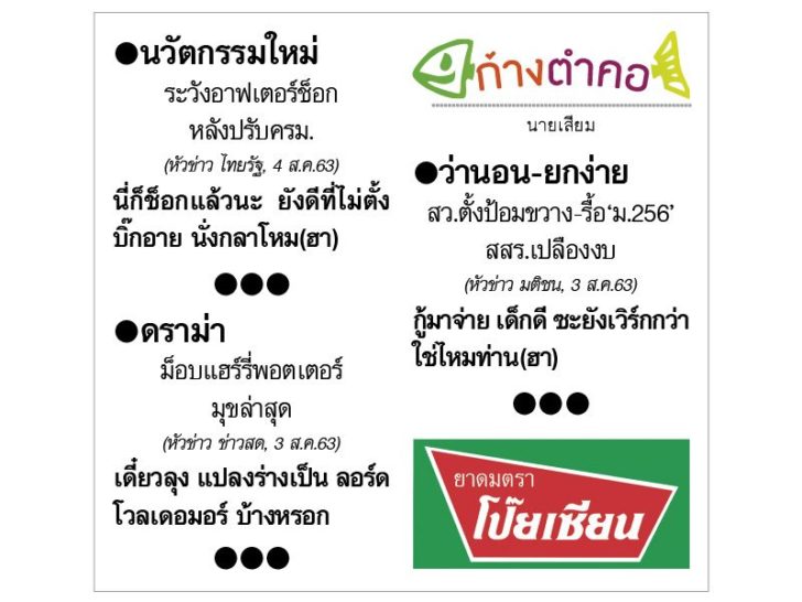 ก้างตำคอ วันที่ 5 สิงหาคม 2563 : โดย นายเสียม