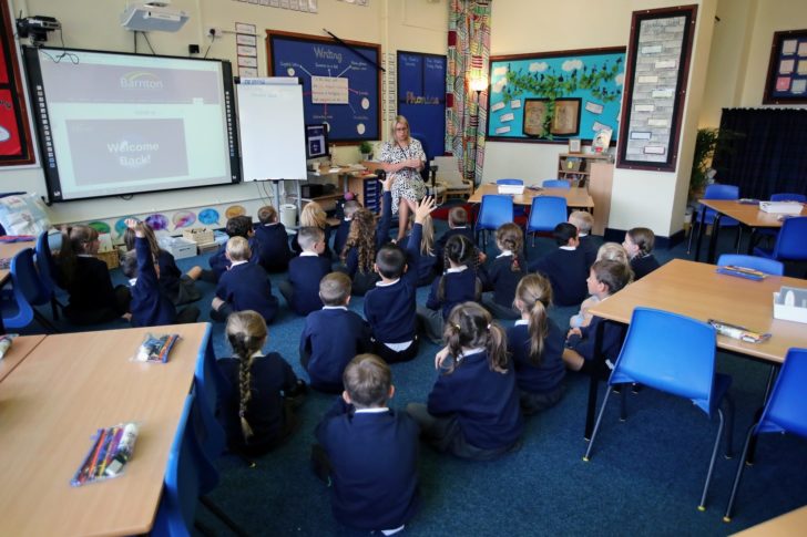 First day back at the Barnton Community Primary school, amid the outbreak of the coronavirus disease (COVID-19) in Barnton
