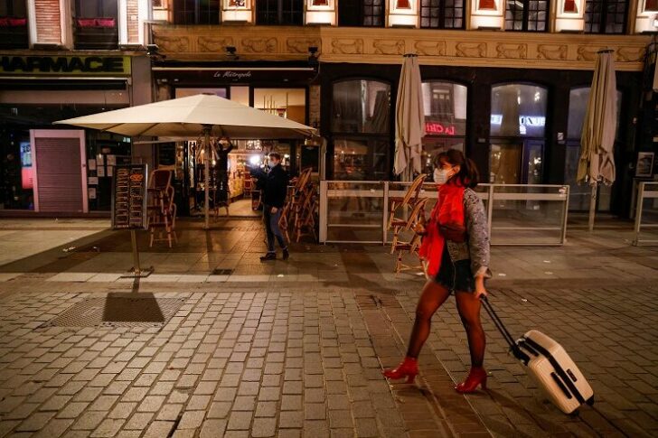Late-night curfew due to restrictions against the spread of the coronavirus disease (COVID-19), in Lille