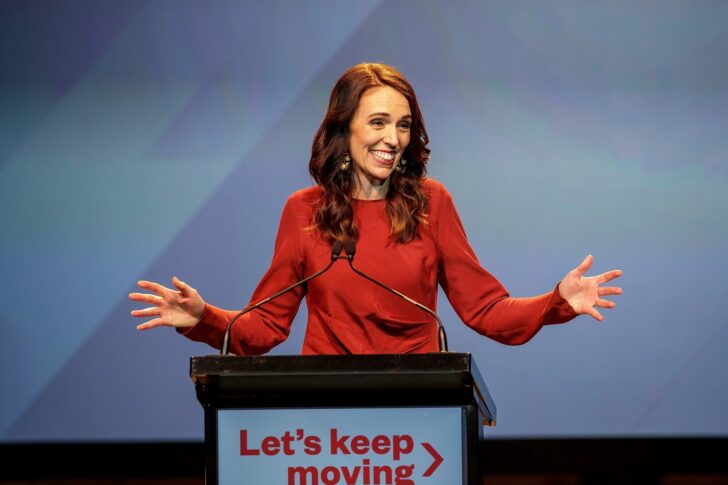 New Zealand Prime Minister Ardern speaks at the Labour Party election night event in Auckland