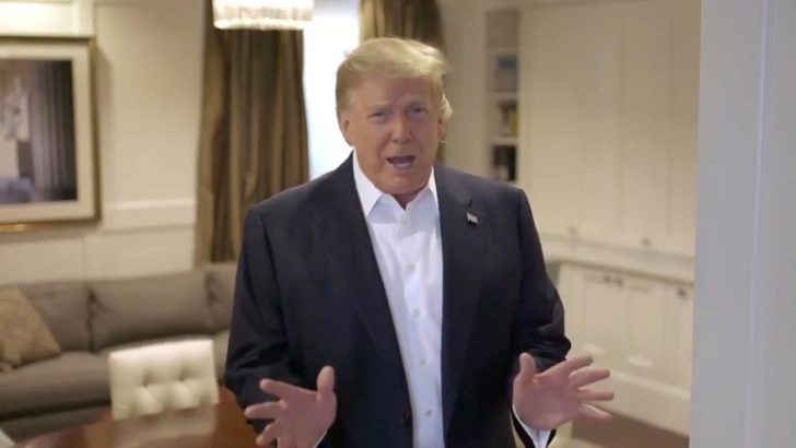 U.S. President Donald Trump makes an announcement from the Walter Reed National Military Medical Center