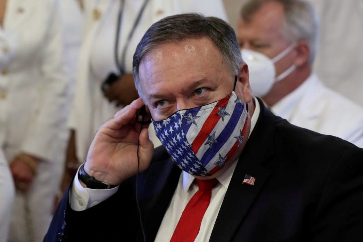 FILE PHOTO: U.S. Secretary of State Mike Pompeo attends a Te Deum as part of the swearing-in ceremony of Dominican Republic's new President Luis Abinader in Santo Domingo