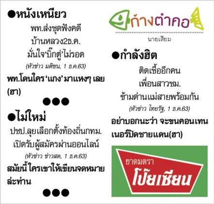 ก้างตำคอ วันที่ 2 ธันวาคม 2563 : นายเสียม