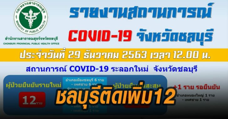 ชลบุรีติดโควิดเพิ่ม12-29ธ.ค.63