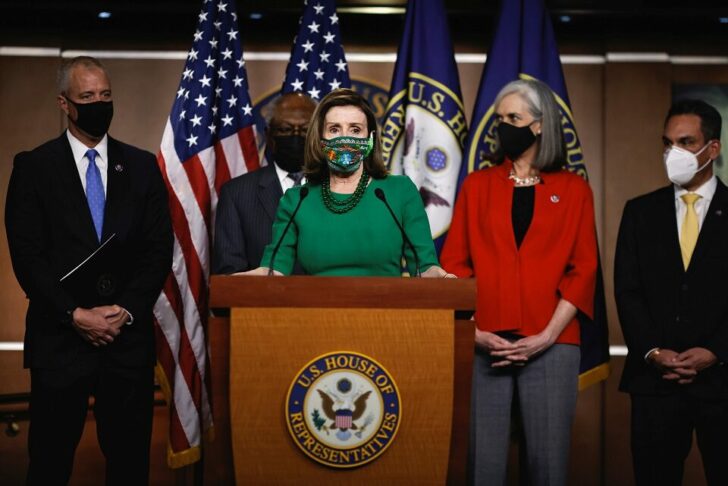 U.S. Speaker of the House Nancy Pelosi attends a news conference at the U.S. Capitol in Washington