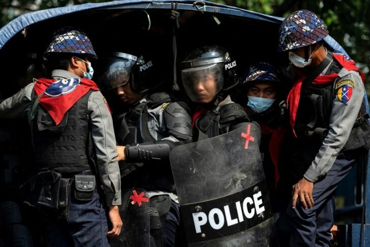 Protest against the military coup in Yangon