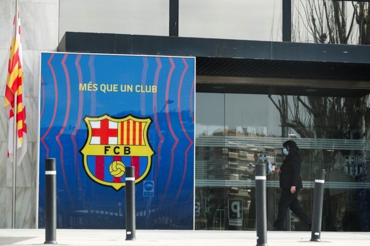 Mossos d'Esquadra police officers raid the offices of FC Barcelona, in Barcelona