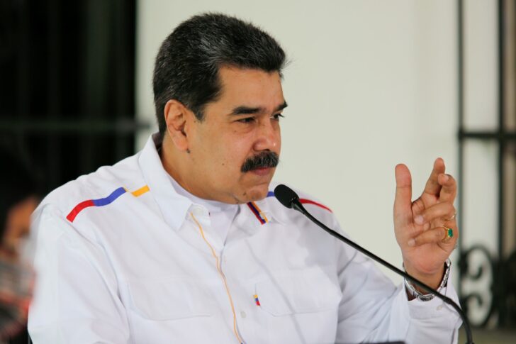 Venezuela's President Nicolas Maduro gestures during a state television address, in Caracas