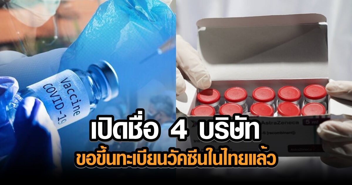 เผยชื่อ 4 บริษัท ขอขึ้นทะเบียนวัคซีนโควิดในไทยแล้ว – รัฐบาลยันไม่ปิดกั้นเอกชนนำเข้าวัคซีน