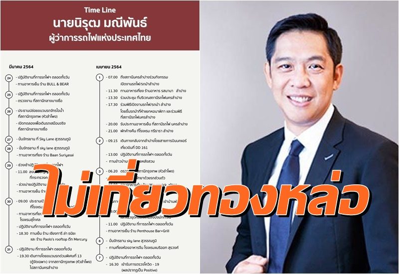 เปิดไทม์ไลน์ผู้ว่าการรถไฟ แจงติดเชื้อระหว่างปฏิบัติหน้าที่ ไม่เกี่ยวสถานบันเทิงย่านทองหล่อ