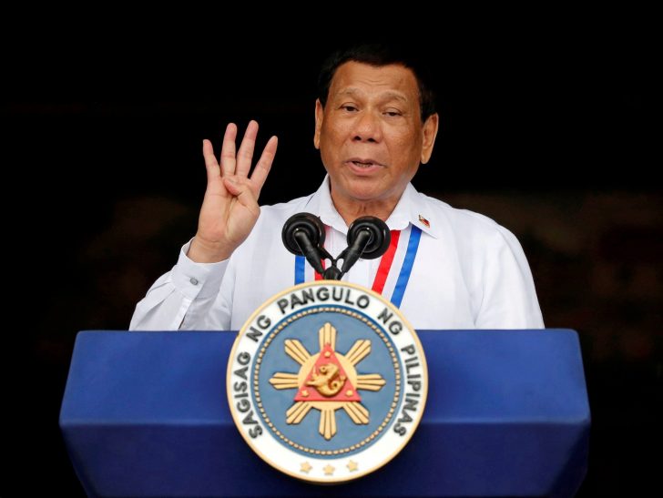 FILE PHOTO: Philippine's President Rodrigo Duterte speaks during the 120th Philippine Independence day celebration at the Emilio Aguinaldo shrine in Kawit, Cavite