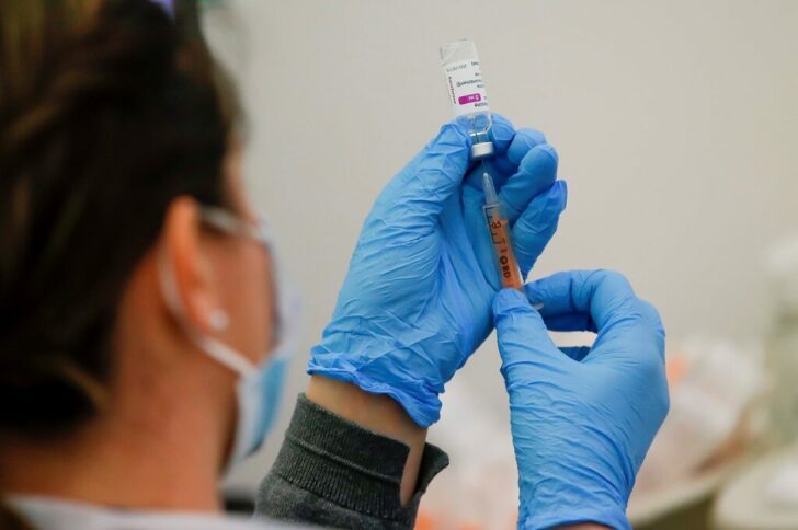 FILE PHOTO: COVID-19 vaccination at Newmarket Racecourse