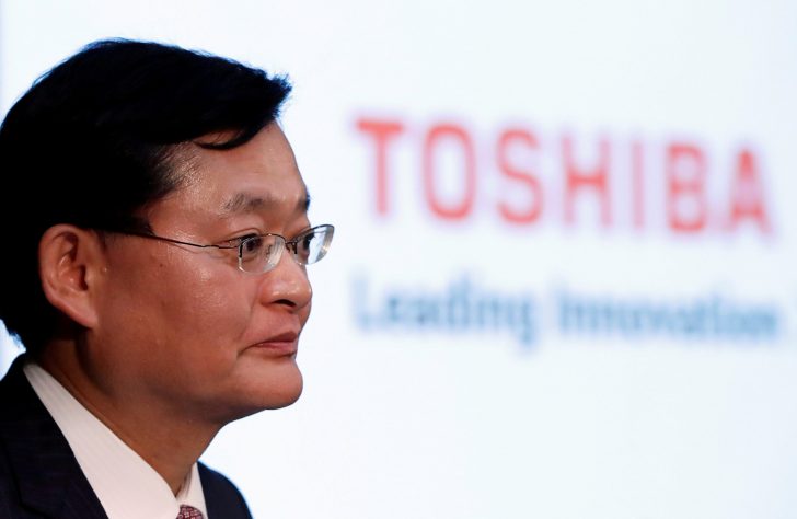 FILE PHOTO: Toshiba Corp's CEO Kurumatani attends a news conference in Tokyo