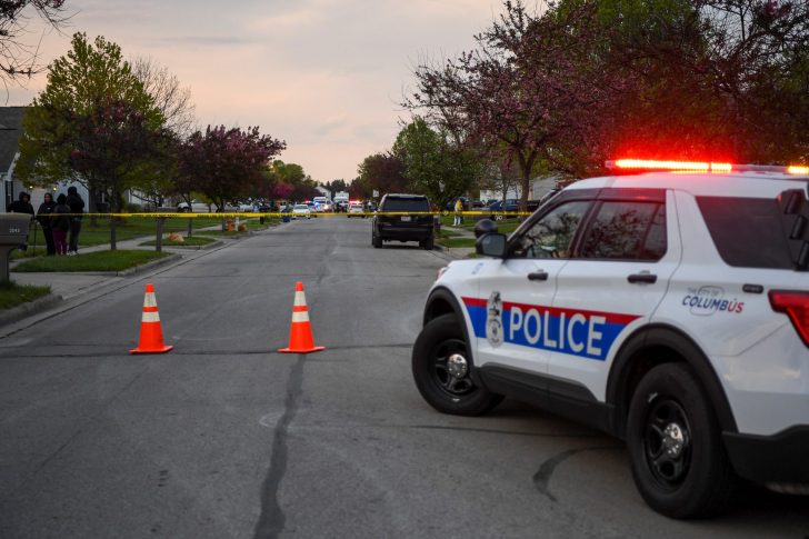 The scene of a police shooting in Columbus
