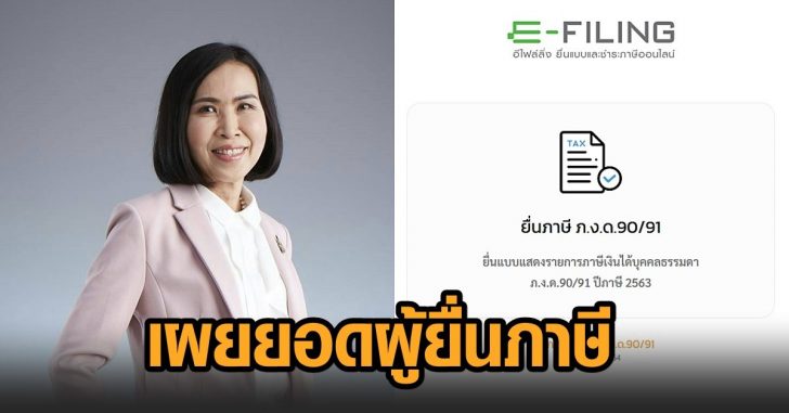 เผยยอดผู้ยื่นภาษี