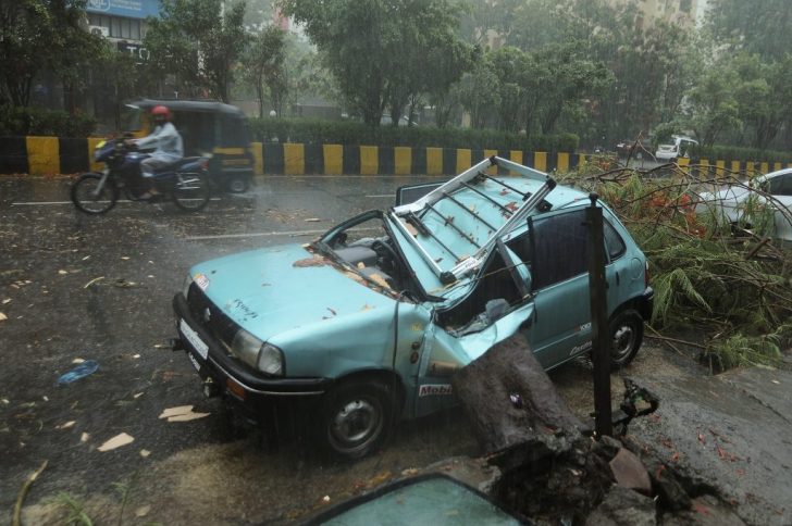 Damage from heavy rains and winds due to Cyclone Tauktae in Mumbai