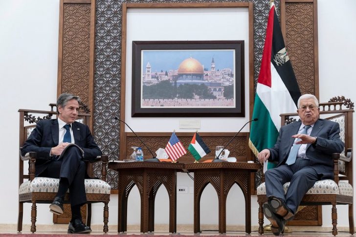 U.S. Secretary of State Antony Blinken meets with Palestinian President Mahmoud Abbas, in Ramallah