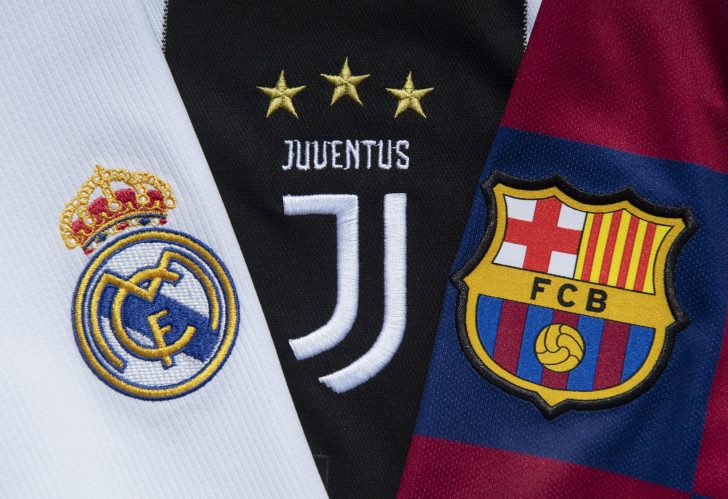 The Real Madrid, Juventus and Barcelona Club Badges