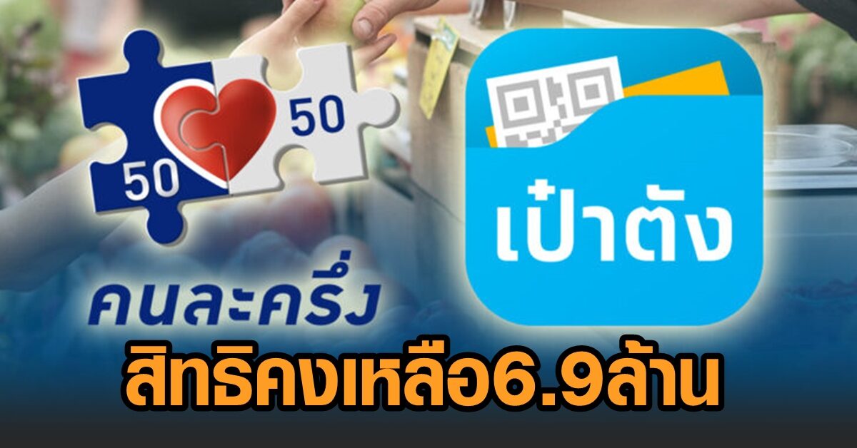 ลงทะเบียนรับสิทธิ 'คนละครึ่ง เฟส 3' ได้เรื่อยๆ เช้านี้ ...