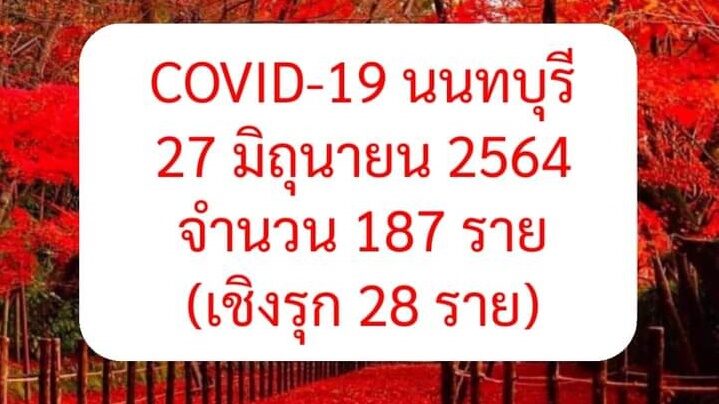 นนทบุรีพบป่วยโควิดเพิ่ม 187 ราย ฉีดวัคซีนแล้วกว่า 3 แสนโดส