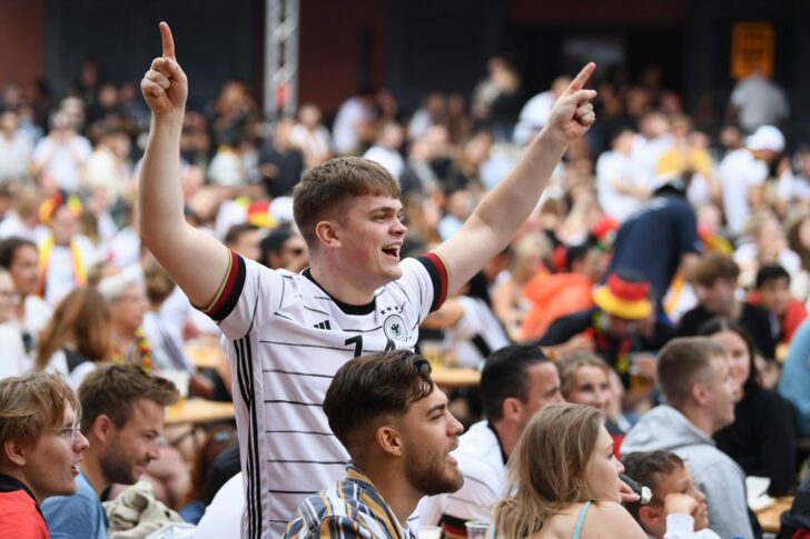 People watch the UEFA EURO 2020 England vs Germany match, in Berlin