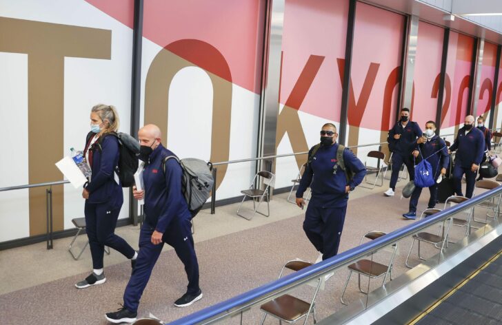 U.S. Olympic boxing team members arrive at Narita airport ahead of Tokyo 2020 Olympic Games