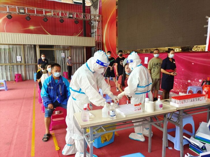 People line up for nucleic acid testing following new COVID-19 cases in Ruili