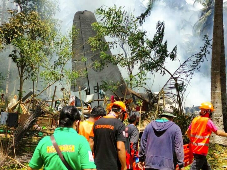 CORRECTION Philippines Military Plance Crash