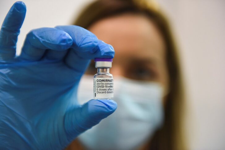 People receive a third dose of the vaccine against COVID-19 in Belgrade