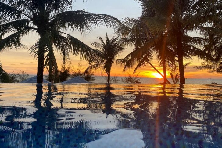 FILE PHOTO: A sunset is seen in a resort after the Vietnamese government eased the lockdown following the coronavirus disease (COVID-19) outbreak, in Phu Quoc islands