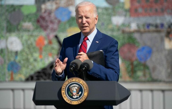 US President Joe Biden and First Lady Jill Biden visit a local school