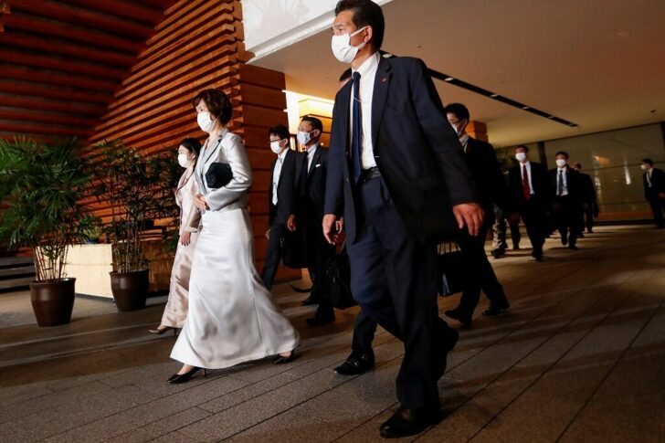 Japan's new Minister arrives at prime minister Kishida's official residence, in Tokyo