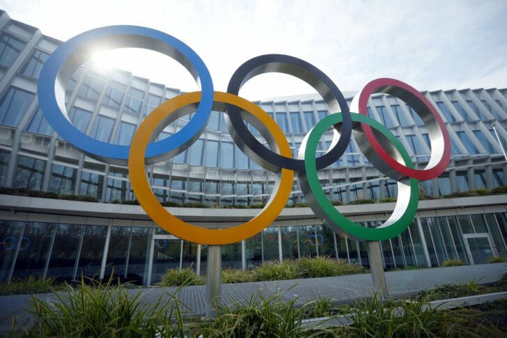 FILE PHOTO: The Olympic rings are pictured in front of the IOC headquarters in Lausanne