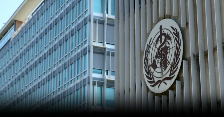 FILE PHOTO: A logo is pictured on the headquarters of the WHO in Geneva