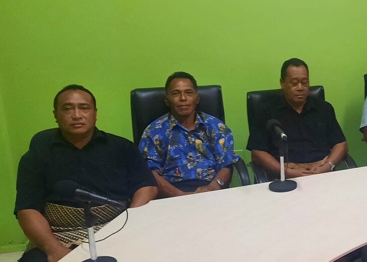 Lisala Folau, a Tongan man who says he swam for around 27 hours after getting swept by tsunami, sits in Nuku'alofa