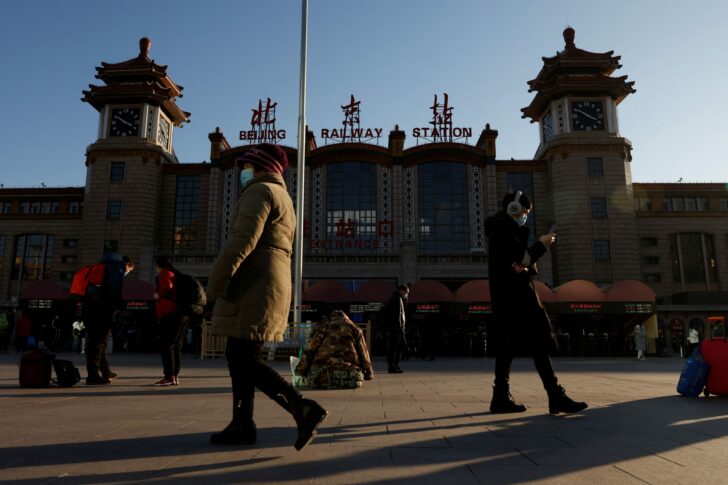 Beijing Railway Station ahead of the Chinese Lunar New Year of the Tiger, in Beijing