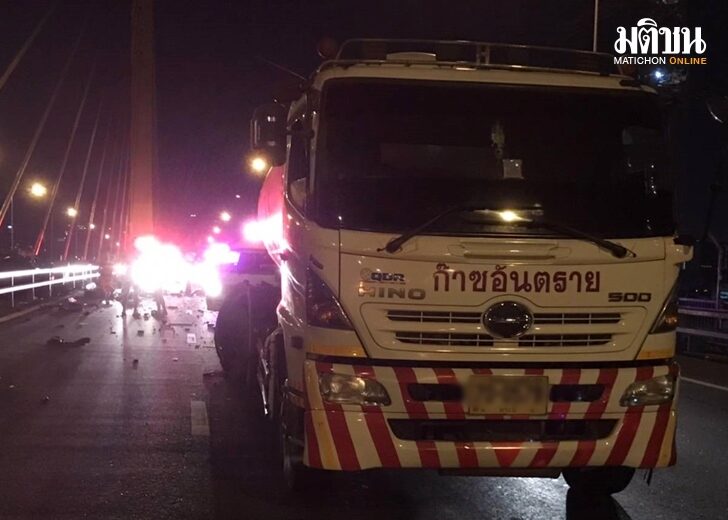 ชนท้ายรถก๊าซ01